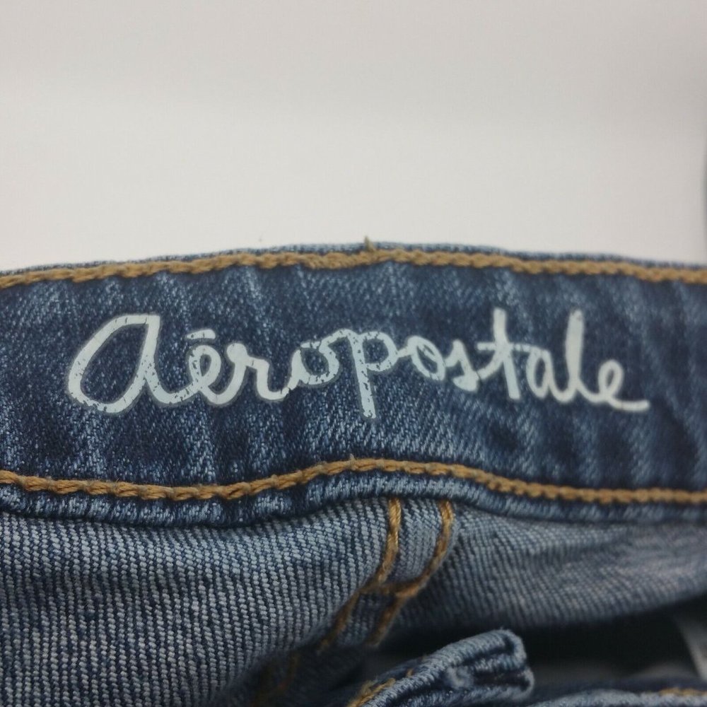 Aeropostale Women Bayla Skinny Jeans Size 00 Short Dark Wash Low Rise Stretch - Picture 6 of 9